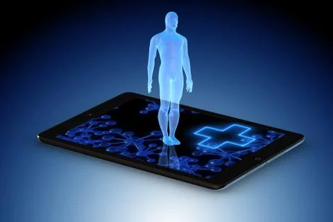Artificial intelligence concept in telemedicine Stock Illustration