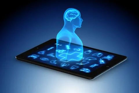 Artificial intelligence concept in telemedicine Stock Illustration
