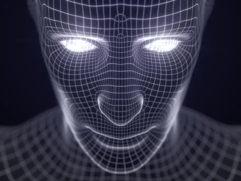 Artificial intelligence concept with virtual human avatar.3d illustration Stock Illustration