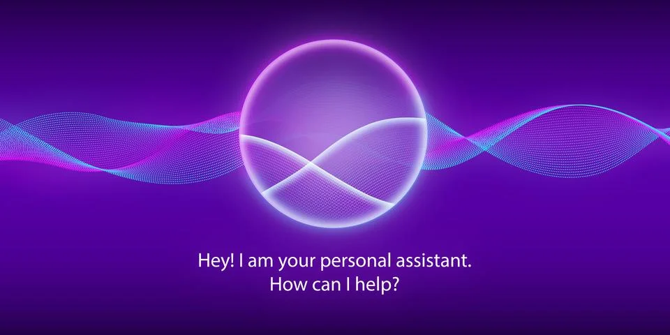 Artificial intelligence. Concept of voice recognition. Sound wave with imitat Illustrazione stock