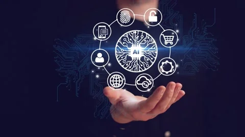 Artificial intelligence concept.Big data , Machine learning, Big data networ Stock Footage 286317845