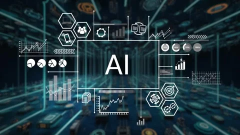 Artificial intelligence concept.Big data , Machine learning, Big data network Stock Footage 286706906