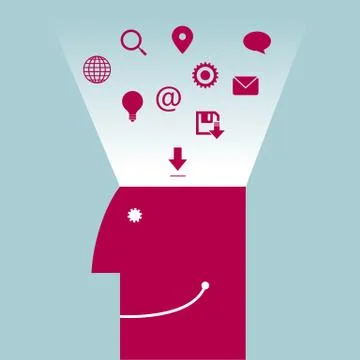 Artificial intelligence concept,communication design. Stock Illustration