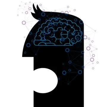 Artificial intelligence conceptual design. Isolated over white background. Stock Illustration