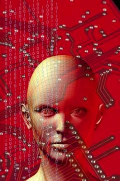 Artificial intelligence, conceptual illustration Stockillustratie