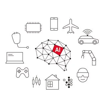 Artificial intelligence connect the future, vector illustration Illustrazione stock