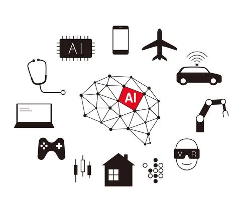 Artificial intelligence connect the future, vector illustration 스톡 일러스트