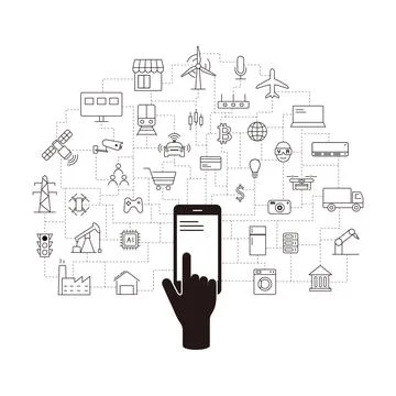 Artificial intelligence connects the future, vector illustration Stock Illustration