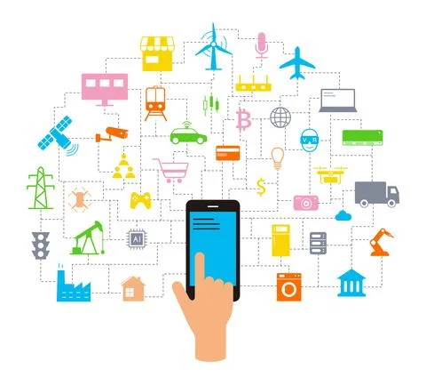 Artificial intelligence connects the future, vector illustration Stock Illustration