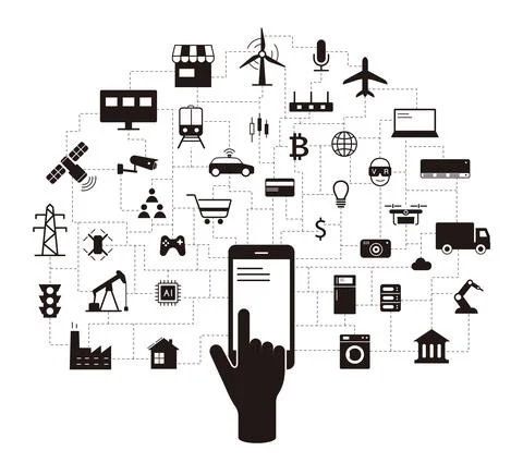 Artificial intelligence connects the future, vector illustration Stock Illustration