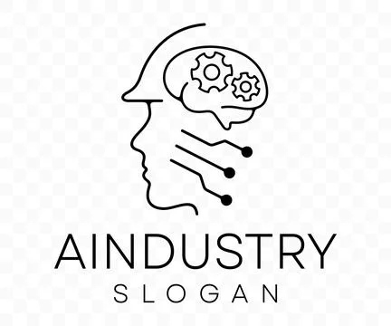 Artificial intelligence, construction, industry and industrial Stock Illustration