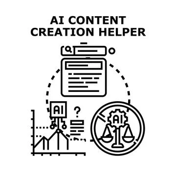 Artificial intelligence content creation helper concept vector Stockillustratie