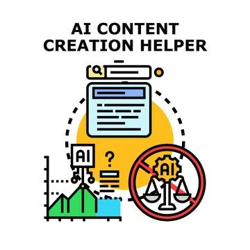 Artificial intelligence content creation helper concept vector Stock Illustration