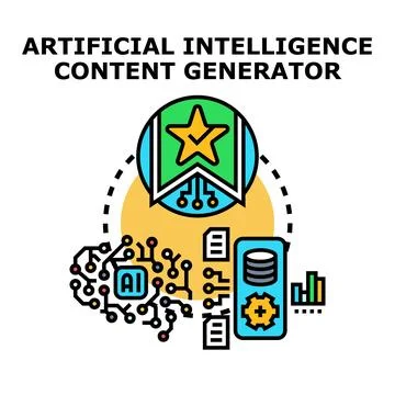Artificial intelligence content generating system concept Stock Illustration