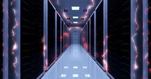 Artificial Intelligence Controlled Data Server Room. Futuristic AI Computing. Stock Footage 237775371