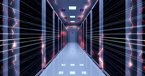 Artificial Intelligence Controlled Data Server Room. Futuristic AI Computing. Stock Footage 276912812
