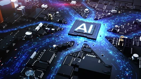 Artificial intelligence controlling the city. an abstraction on the theme of  Video stock 222636042