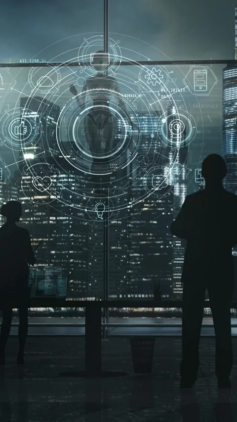 Artificial intelligence controls activity on social networks. Stock Footage 325321413