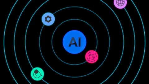 Artificial Intelligence Core Network Interface Animation Stock Footage 340529767