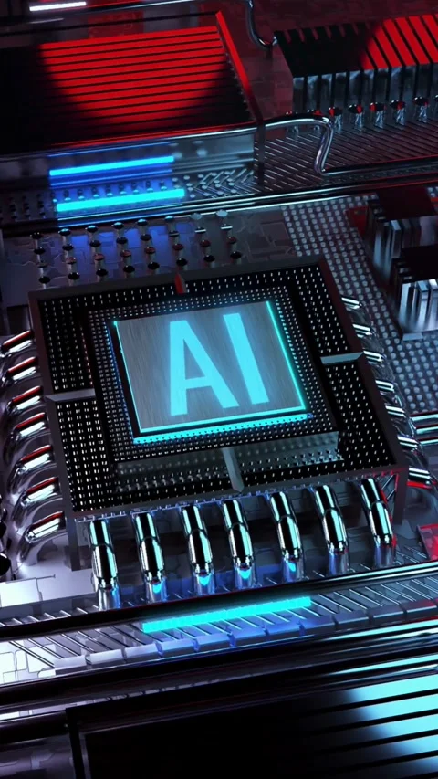 Artificial Intelligence Core Processing Unit System Animation Stock Footage 255145690