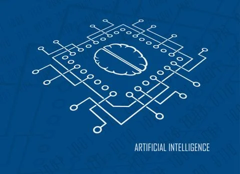 Artificial intelligence cpu brain vector Stock Illustration