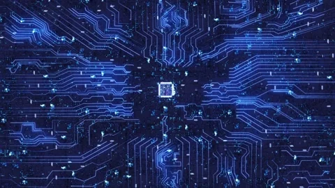 Artificial intelligence CPU chip circuit board 스톡 동영상 159773525