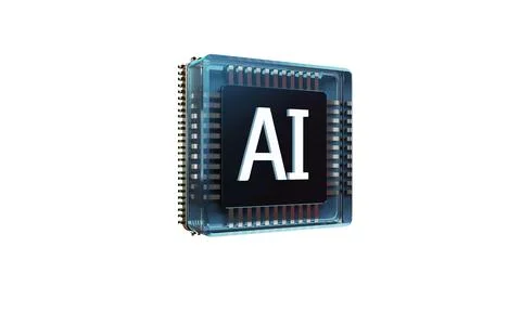 Artificial Intelligence cpu chips, Future AI technology. white background. Stock Illustration