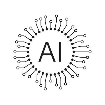 Artificial intelligence cpu icon in flat style. Microchip for AI generation.. Stock Illustration