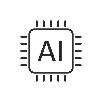 Artificial intelligence cpu icon in flat style. Microchip for AI generation.. Stock Illustration