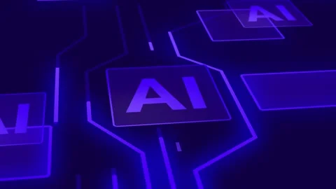 Artificial intelligence cpu processor data processing animation Stock Footage 336607649