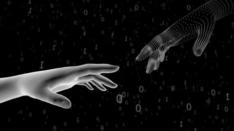 The Artificial Intelligence Creation Combination Human and Robot Stock Footage 254917884