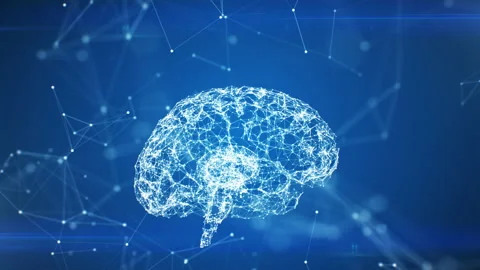Artificial Intelligence Creation in Network Cloud 3d Animation. Digital Brains Video stock 211621137