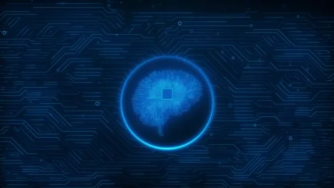 Artificial Intelligence Creation in Network Cloud 3d Animation. Digital Brains Stock Footage 314192751