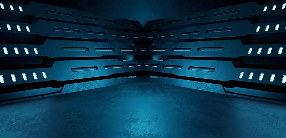 Artificial Intelligence CryptoSpace Interior Crypto World Spotlight Blue Stock Photos