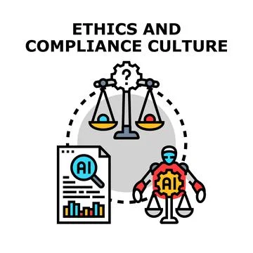Artificial intelligence culture balancing ethics and compliance 스톡 일러스트