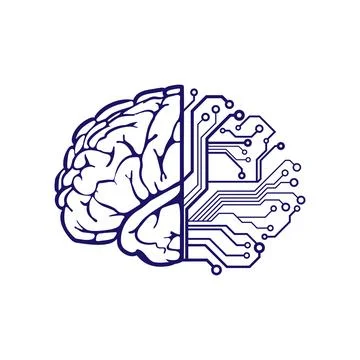 Artificial intelligence, cyber brain, ai concept Illustrazione stock
