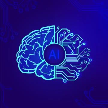 Artificial intelligence, cyber brain, ai concept Illustrazione stock