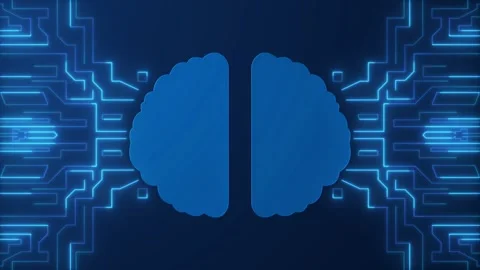 Artificial Intelligence Cyber Brain Circuit Board Animation 動画素材 345969657