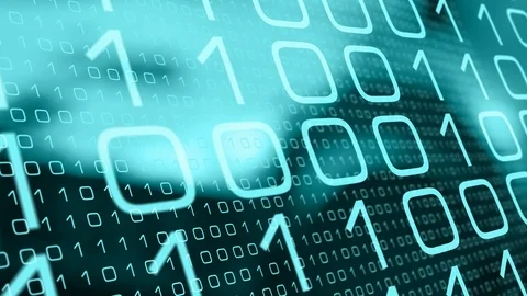 Artificial intelligence cyber security, binary code typing algorithm Stock-Footage 95769371