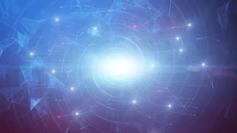 Artificial intelligence cyberspace lines and lights loop motion background Stock Footage 341435235