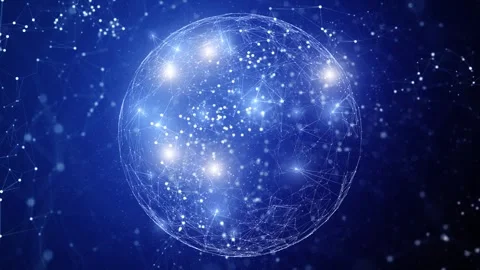 Artificial intelligence cyberspace sphere looped motion background Stock Footage 338305249