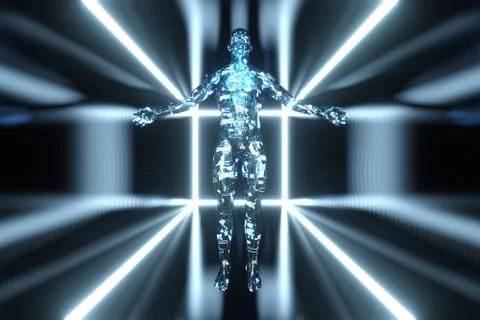 Artificial Intelligence Cyborg or Avatar Stockillustratie