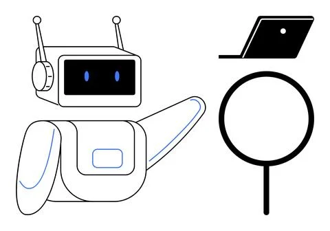 Artificial intelligence, data analysis, technology innovation, robotics, mach Stock Illustration