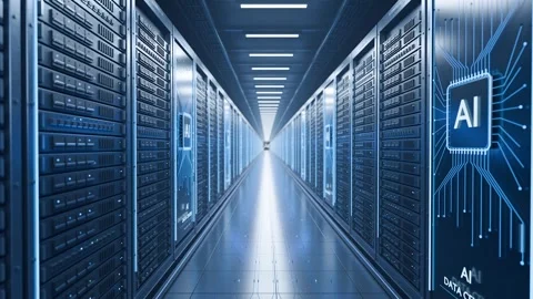 Artificial Intelligence Data Center Server Room Cloud Computing Machine Stock Footage 346961284