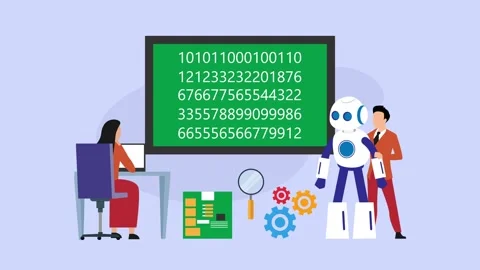Artificial Intelligence Data Coding and Machine Learning Development Concep.. Stock Footage 337954767