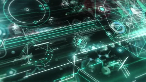 Artificial intelligence data flow in digital space. Stock Footage 255161927