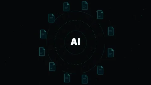 Artificial Intelligence Data Processing Animation Stock Footage 340877079