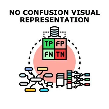 Artificial intelligence data processing confusion matrix concept 스톡 일러스트