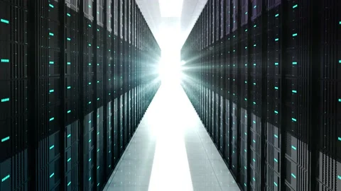 Artificial Intelligence Data Server Room 4K Stock Footage 145838164