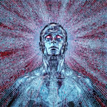 Artificial intelligence data storm Illustrazione stock